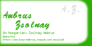 ambrus zsolnay business card